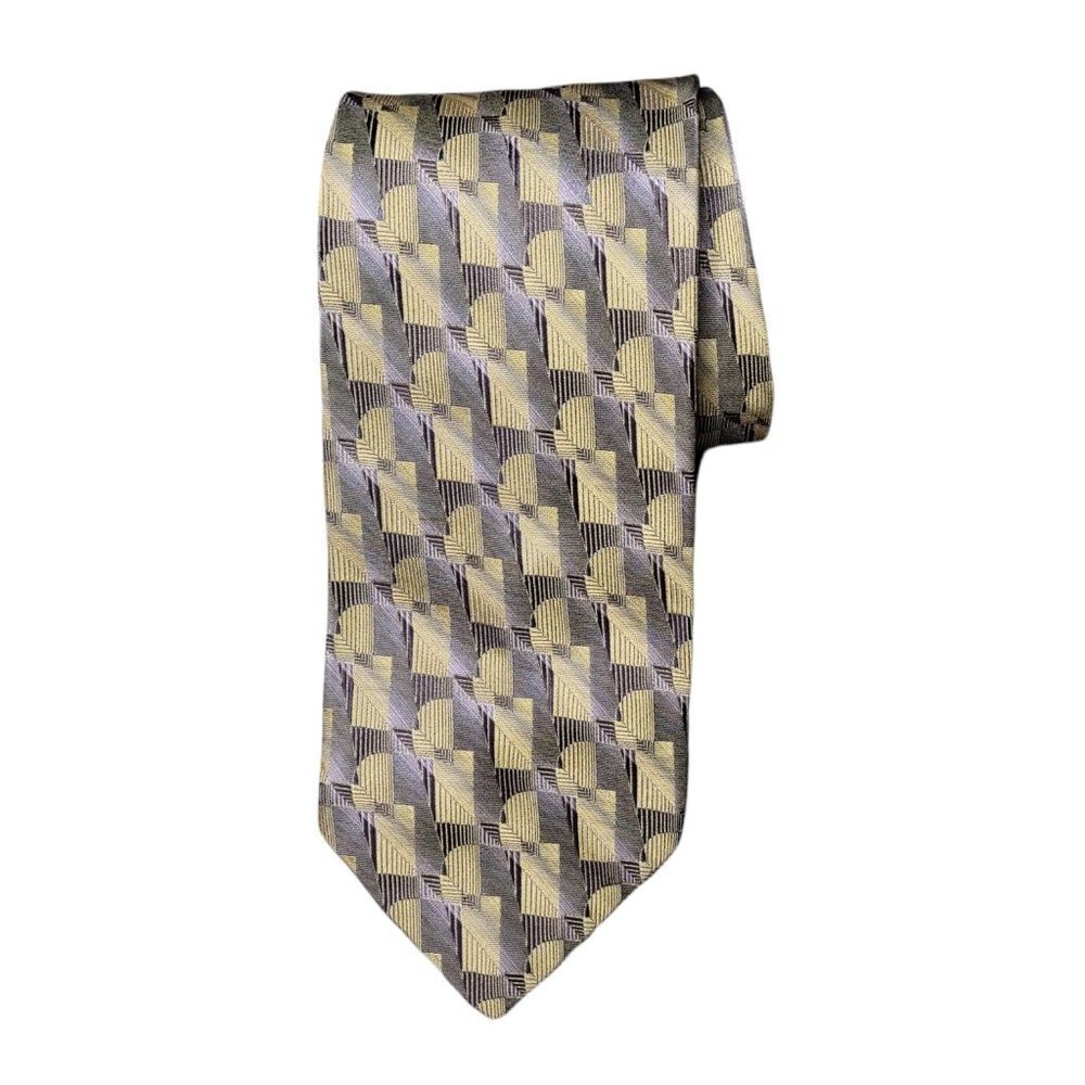 Luciano Gatti Elite purple gold textured metallic 100% silk made in Italy tie